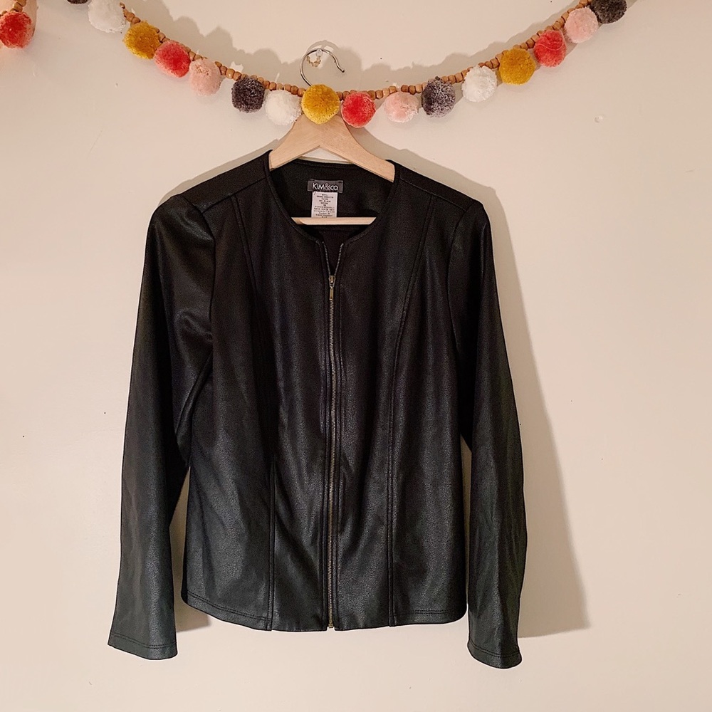 Kim & Co Faux Leather Jacket Size Xs